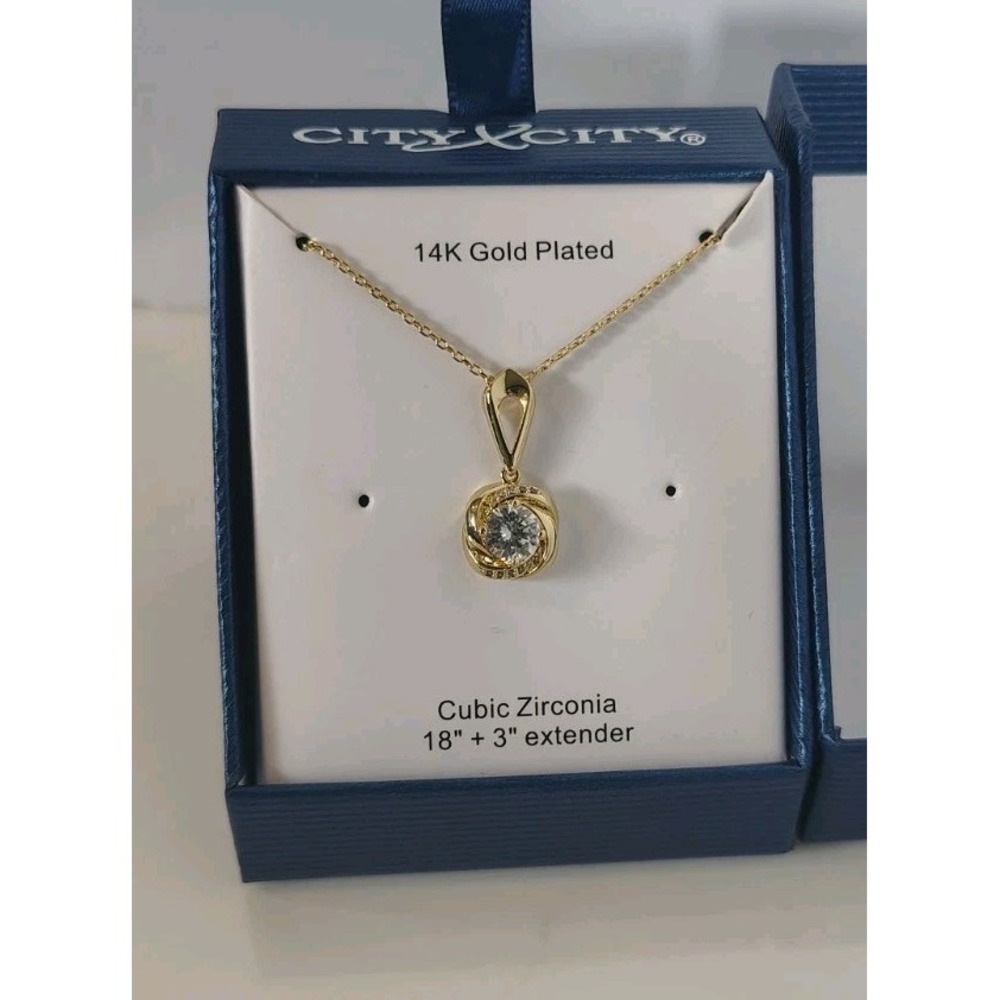 City X City Pendant Necklace 14k Gold Plated